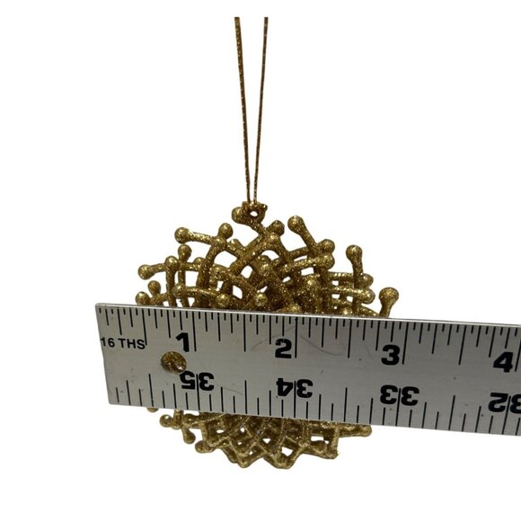 Gold Glitter Snowflake Ornament Set - 2 Pieces - Picture 3 of 3